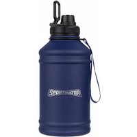 SPORTINATOR "Hydrated" Fitness Edelstahl Trinkflasche 2,2l blau von SPORTINATOR