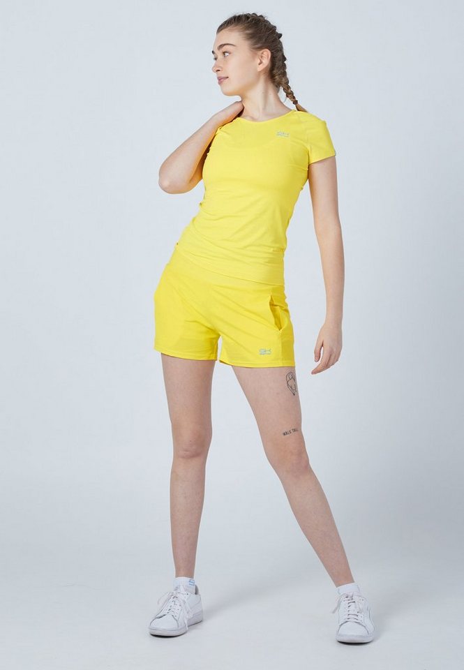 SPORTKIND Funktionsshirt Tennis Capsleeve T-Shirt für Mädchen & Damen gelb von SPORTKIND