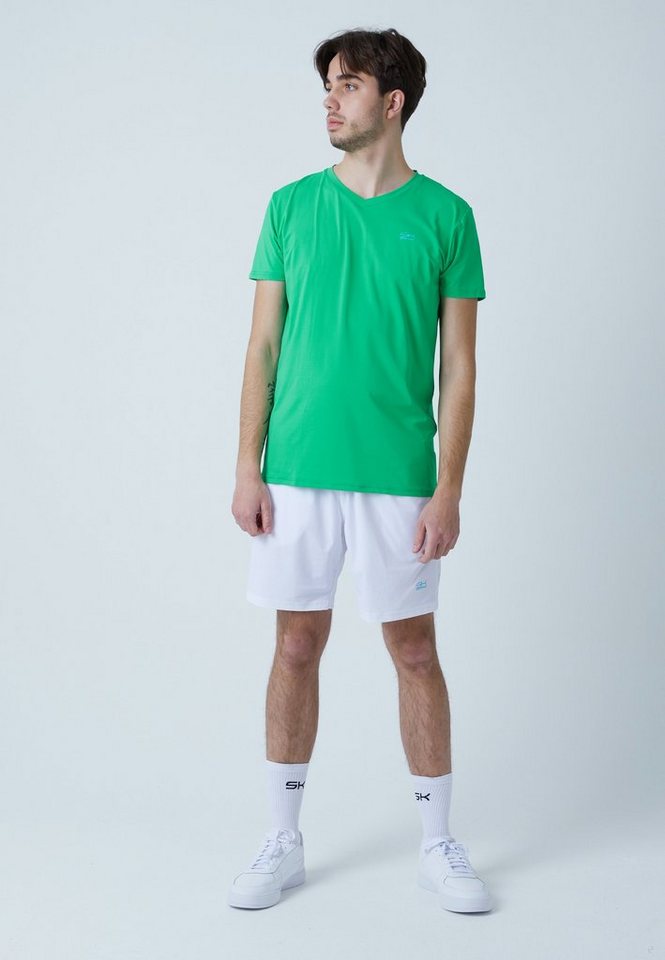 SPORTKIND Funktionsshirt Tennis T-Shirt V-Ausschnitt Herren & Jungen grün von SPORTKIND