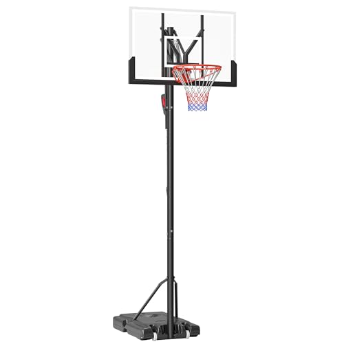 SPORTNOW Basketballkorb 295-365 cm höhenverstellbar, Basketballständer, Basketballanlage mit Ständer, Rollen, für Outdoor, Stahl von SPORTNOW