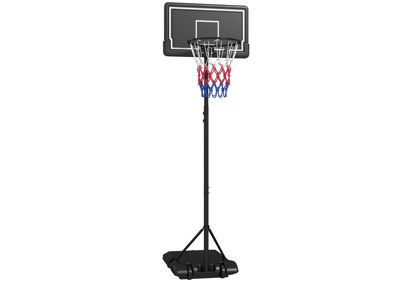 SPORTNOW Basketballständer 220-250 cm mit Rollen und bruchsicherem Rückwand (Basketball-Backboard-Ständer, 1-St., Basketballkorb mit Ständer), für Erwachsene, Stahl von SPORTNOW