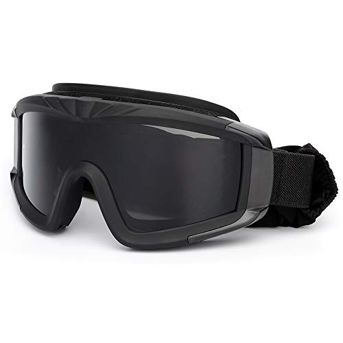 SPOSUNE Outdoor Sport Militär Airsoft taktische Airsoft-Brille mit 3 austauschbaren Gläsern Schlagfestigkeit Jagdbrille, UV400-Schutz Schießbrille für Männer Frauen Motorradfahren Wargame Paintball von SPOSUNE