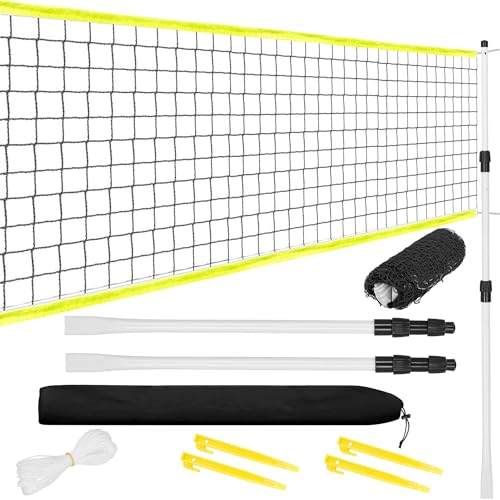 SPRINGOS Badminton-Set Netz Pfosten 50 x 560 cm verstellbare Höhe von SPRINGOS