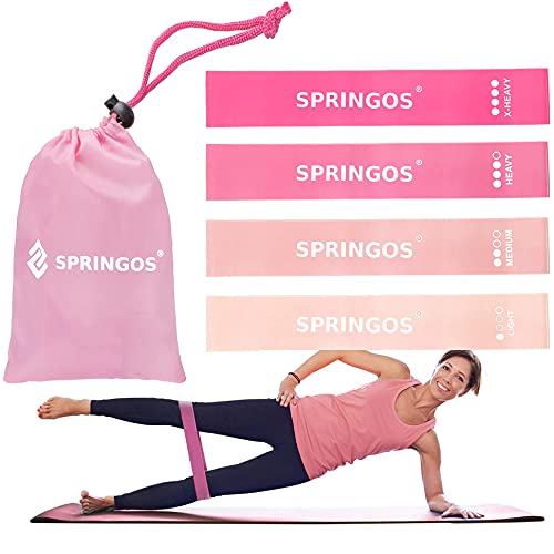 SPRINGOS Fitnessbänder Widerstandsbänder Set 4 Stärken Fitness Stretching Yoga Pilates von SPRINGOS