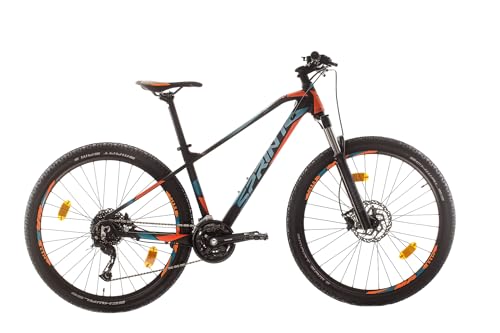 SPRINT APOLON 27,5 Zoll Mountainbike mit Laufrädern, Aluminiumrahmen und Shimano Alivio Schaltung (Schwarzorange, 480 mm) von SPRINT
