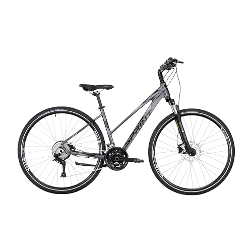 SPRINT SINTERO Plus 28 Zoll Trekking Damen-Fahrrad, ALU Rahmen, 27 Gang (Grau, 480 mm) von SPRINT