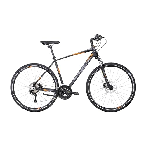 SPRINT SINTERO Plus 28 Zoll Trekking Herren-Fahrrad, ALU Rahmen, 27 Gang (Schwarz, 560 mm) von SPRINT