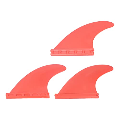 SPYMINNPOO 3 teiliges Surfbrett Finnen, PVC verstärkte Surfboard Finnen Thruster Finnen Set Surf Finnen Futures FCS Surfzubehör für Stand Up Paddle Long Board(Rot) von SPYMINNPOO