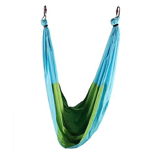 SPYMINNPOO Aerial Yoga Swing-Hängematte mit Verstellbarer Höhe, Nylon-Stoffmaterial, Perfekt für Yoga-Bewegungen, Entspannung (Himmelblau und Fruchtgrün) von SPYMINNPOO