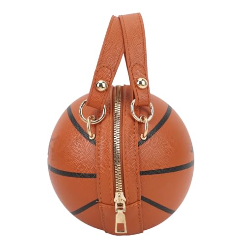 SPYMINNPOO Handtasche in Basketballform, PU-Lederhandtasche für Damen, Modisches Design, Geräumiges Fassungsvermögen, Ideale Geschenkidee, Exquisite Handwerkskunst (Brown) von SPYMINNPOO