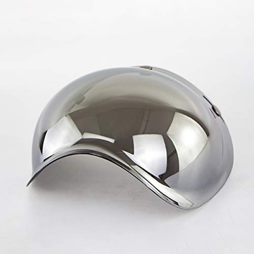 SPYMINNPOO Helm Bubble Shield, Open Face Helm Bubble Visier Motorrad Motorradhelme Zubehör (Silber) von SPYMINNPOO