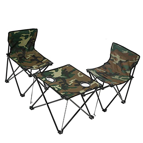 SPYMINNPOO Klappbares Campingtisch-Stühle-Set, Stabiles Tragbares Outdoor-Schreibtischstuhl-Set aus Oxford-Stoff für Picknick-Fischen von SPYMINNPOO