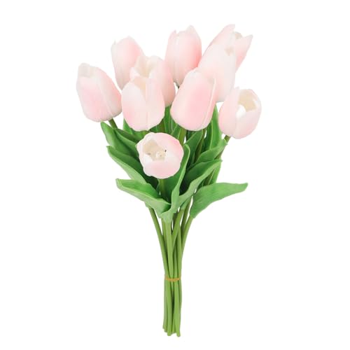 SPYMINNPOO Künstliche Tulpenblumen, 10 Stück, Künstliche Tulpenblumen, Hochsimulierte Blumen, Dekoration für den Esstisch Im Wohnzimmer (PINK) von SPYMINNPOO