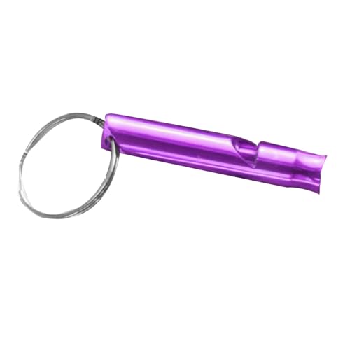 SPYMINNPOO Outdoor-Pfeife mit Schlüsselanhänger, Laute Pfeife aus Aluminiumlegierung für Camping, Wandern, Jagen, Bootfahren Im Freien (Purple) von SPYMINNPOO