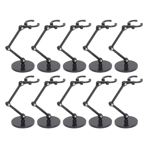SPYMINNPOO Puppenständer, 10 Sets Actionfigurenständer Mini-Puppenstützrahmen für 6-Zoll-Modelle, Kunststoffmaterial, Gute Stabilität (Black) von SPYMINNPOO
