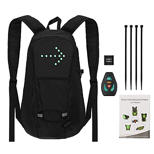 SPYMINNPOO Rucksack mit Radfahren, 15 -l -LED -Beutel mit Blinkerrichtungsindikator USB -wiederaufladbares Licht, Wasser und Tränenschutz Nylon -Fahrradpackung von SPYMINNPOO