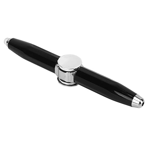 SPYMINNPOO Spinner Pen, Leuchtender Gyro-Kugelschreiber mit Fingerspitze, Fingerschreibstift mit LED-Licht Zum Stressabbau (Schwarz) von SPYMINNPOO