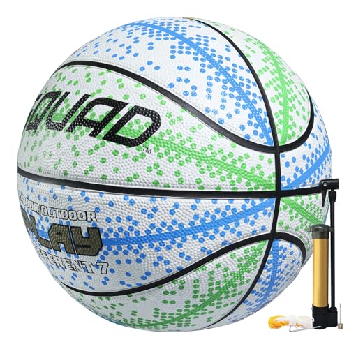 SQUAD Ultra Grip Basketball Größe 7 (29,5") - Verbesserter Langlebiger Sprung für Outdoor-Spiel - Tiefe Kanalkonstruktion für Einfache Kontrolle mit Pumpe Inklusive von SQUAD