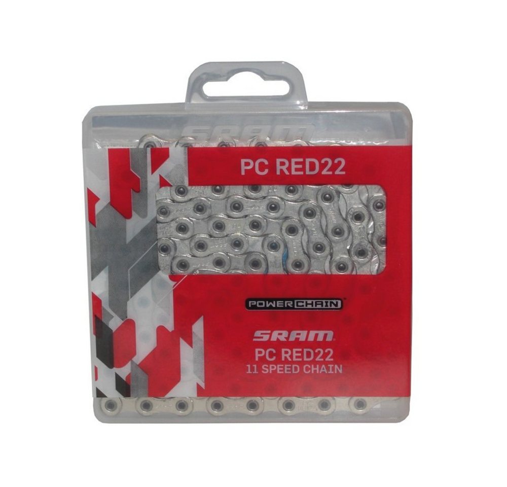 SRAM Fahrradketten Schaltungskette PC Red22 HollowPin, 114 Glieder, 11-fach, mit Power-Lo von SRAM