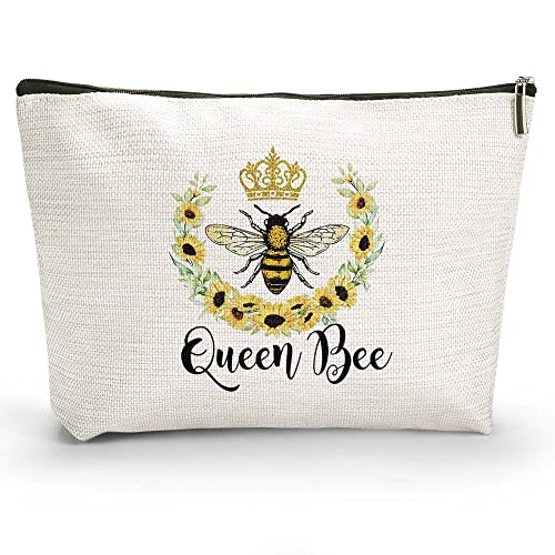 Kosmetiktasche, Bienen-Themen-Geschenke, Bienen-Kosmetiktasche, Tierliebhaber-Geschenk, Hummel, inspirierendes Geschenk für sie, Bienen-Geschenk für Teenager, Mädchen, Frauen, Beige, Fonshion von SRIHBET