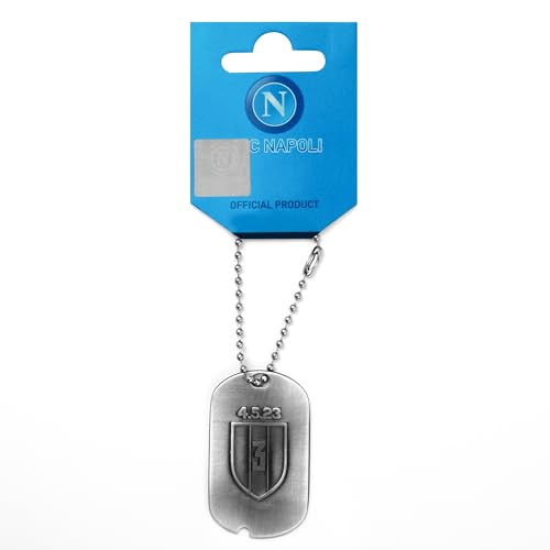 SSC NAPOLI Schlüsselanhänger mit Galvanik, Silber, offizielles Produkt, Datum Wappen, silber/schwarz, Taglia unica von SSC NAPOLI