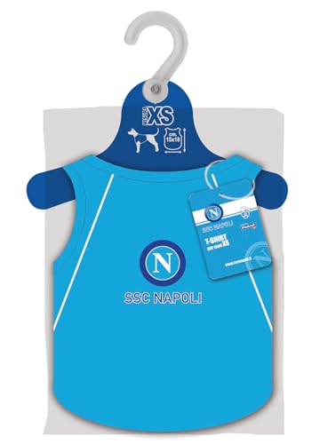 SSC NAPOLI Unisex – Erwachsene T-Shirt für Hunde, offizielles Produkt, SSCN-Logo, Blau, Größe XS von SSC NAPOLI