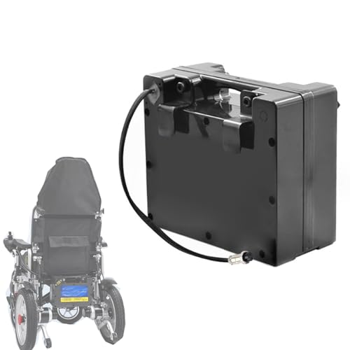 SSCYHT 24V 10Ah 12Ah 15Ah Elektro-Rollstuhlbatterie, Heckbatterie, tragbare Blei-Säure-Ersatzbatterie, Lithium-Ionen-Akku mit Ladegerät und GX20-Stecker,24v12ah von SSCYHT