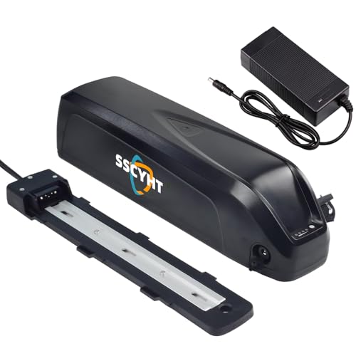 SSCYHT 36v15ah, 48 V 10 Ah 12,8 Ah 14 Ah Lithium-Ebike-Akku 36 V 10 Ah 13 Ah 15 Ah 17,5 Ah Externer Unterrohr-Li-Ionen-Akku mit Ladegerät und 5-poliger Entladebasis von SSCYHT