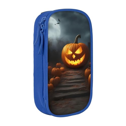 SSIMOO Halloween-Kürbis-Aufbewahrungstasche aus Oxford-Stoff, Federmäppchen mit Reißverschluss, ideal für Reisen von SSIMOO