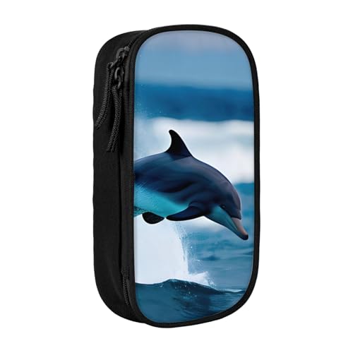 SSIMOO Killer Whale Delphin Ocean 1 Oxford Cloth Stationery Storage Bag - Zipper Pencil Case,Ideal for Travel von SSIMOO
