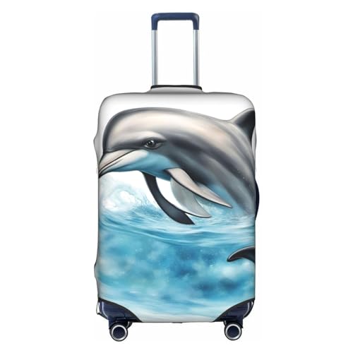 SSIMOO Niedlicher Planet stilvolle Gepäckabdeckung, Erfahrung von Stil und Funktionalität, perfekter Reisebegleiter, Ocean Dolphin Looking At You, X-Large von SSIMOO