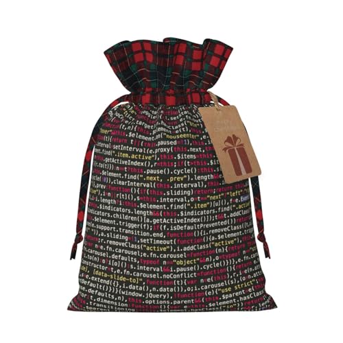 SSIMOO Programmierer Programmiercode Exquisite Drawstring Christmas Gift Bags, Wiederverwendbar, Für Außergewöhnliche Gifting Erlebnisse von SSIMOO