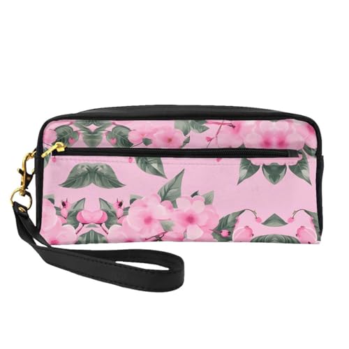 SSIMOO Reise-Make-up-Tasche mit romantischem Herzmuster, für unterwegs, zur Aufbewahrung von Kosmetika und Beauty-Essentials, Rote Kirschblüte, Einheitsgröße von SSIMOO