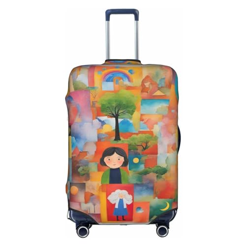 SSIMOO Stilvolle Gepäckabdeckung mit Blumenmotiv und Schmetterling, Erfahrung von Stil und Funktionalität, perfekter Reisebegleiter, Bunte Collage, Medium von SSIMOO
