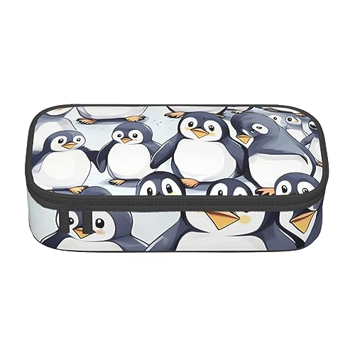Viele niedliche Baby-Pinguine, geräumige Schreibwaren-Tasche, Oxford-Stoff-Federmäppchen, Schreibtisch-Aufbewahrungstasche, niedliches Federmäppchen von SSIMOO