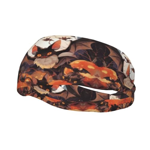 Vielseitiges Lauf-Stirnband für Halloween, Fledermaus-Motiv, grauer Druck, stilvolles athletisches Stirnband, perfekt für jede Jahreszeit. von SSIMOO