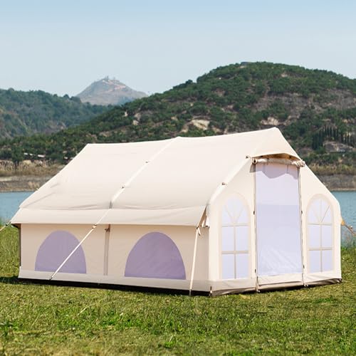 Aufblasbares Glamping-Zelt mit Pumpe, einfach aufzubauendes Glamping-Zelt für 5–8 Personen, 4-Jahreszeiten-wasserdichtes und sonnenbeständiges aufblasbares Familiencamping-Zelt von SSLW