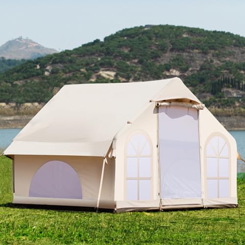 Aufblasbares Glamping-Zelt mit Pumpe, einfach aufzubauendes Glamping-Zelt für 5–8 Personen, 4-Jahreszeiten-wasserdichtes und sonnenbeständiges aufblasbares Familiencamping-Zelt von SSLW