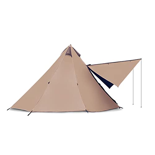 Camping-Indianer-Tipi-Zelt für 5–8 Personen, 3000 mm wasserdichtes Doppelschicht-Pyramidenzelt mit Herdloch für Camping, Wandern, Picknick, Garten von SSLW