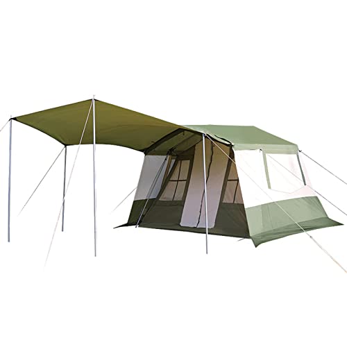 Doppellagiges Familienzelt für 4-5 Personen, zweitüriges Camping-Kabinenzelt mit Vordach & Zubehör Einfacher Aufbau zum Wandern im Garten von SSLW