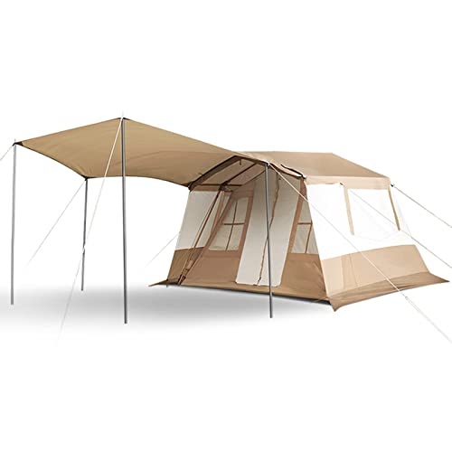 Doppellagiges Familienzelt für 4-5 Personen, zweitüriges Camping-Kabinenzelt mit Vordach & Zubehör Einfacher Aufbau zum Wandern im Garten von SSLW