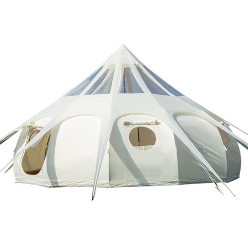 Familien-Campingzelt für 8–10 Personen, 4-Jahreszeiten-Glamping-Jurtenzelt, Hot-Zelt mit Herdanschluss, wasserdichter, winddichter und wetterbeständiger Glocke, Tipi, Tipi-Zelt von SSLW