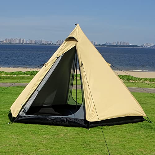 Großes Raumpyramiden-Tipi-Zelt Ultraleichtes Familien-Campingzelt Winddichtes Outdoor-Tipi-Zelt für Erwachsene 4-Personen-Doppelschichtzelte von SSLW