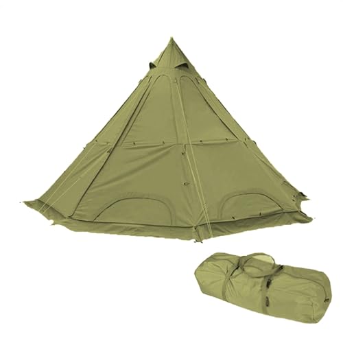 Indisches Tipi-Zelt für Erwachsene, atmungsaktives Pyramidenzelt, Baumwoll-Glockenzelt für Familien-Glamping, leichtes Tipi-Campingzelt für 5–8 Personen von SSLW