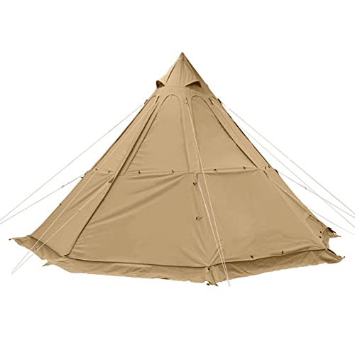 Indisches Tipi-Zelt für Erwachsene, atmungsaktives Pyramidenzelt, Baumwoll-Glockenzelt für Familien-Glamping, leichtes Tipi-Campingzelt für 5–8 Personen von SSLW