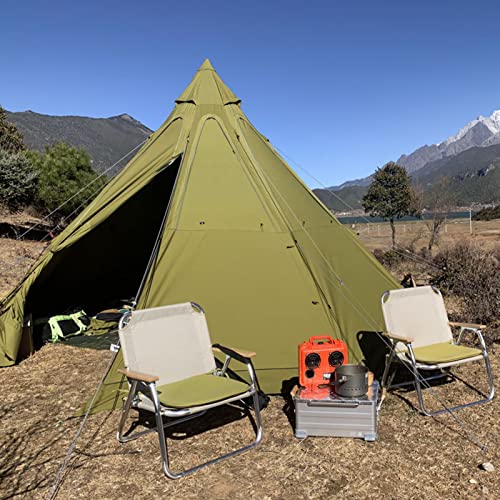 Indisches Zelt im Freien tragbares Camping-Pyramiden-Tipi-Zelt Achteck-Tipi-Zelt für Erwachsene mit Herdloch Camping-Kirchturm-Jurtenzelt von SSLW