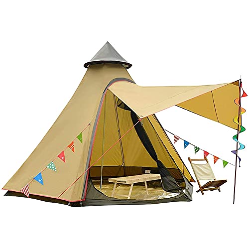 Kuppel-Campingzelt, indisches Tipi-Zelt, 3–4 Personen, doppellagig, wasserdicht, UV-beständig, Winddicht, Turmzelt, Outdoor, Familien-Campingzelt von SSLW