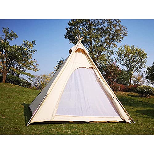 Outdoor Camping Indianerzelt Baumwollzelt 3-4 Personen Pyramidenzelt Erwachsener Großer Weltraumturm Tipi-Zelt Einfach zu montieren von SSLW