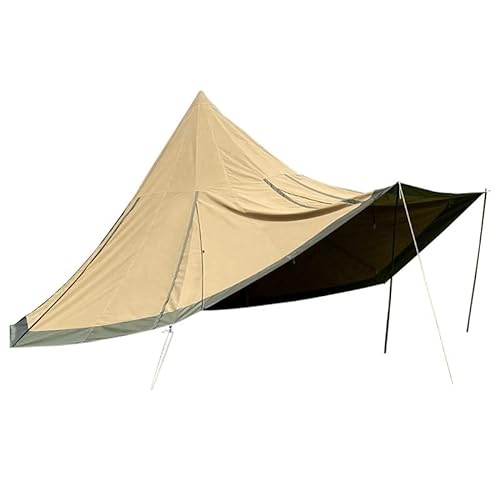Outdoor-Tipi-Zelt Für 8 Personen, Wasserdichtes 4-Jahreszeiten-Familien-Pyramidenzelt, Camping, Rucksackreisen, Wandern, Bergsteigen, Einfacher Aufbau – 600 X 600 X 350 cm von SSLW