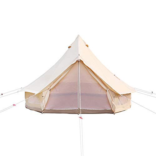Zelte für Camping, 4-Jahreszeiten-Baumwollglocken-Glamping-Zelt, Outdoor-Familien-Campingzelt mit Reißverschluss-Bodenplane, Netztür für Camping, Jagd von SSLW